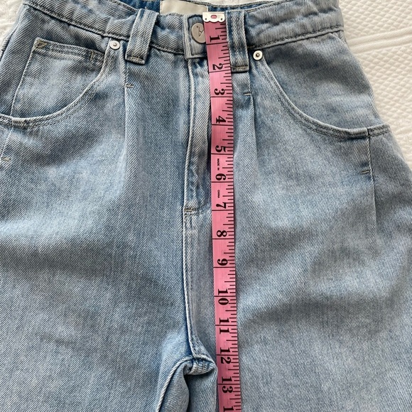ABRAND Miami Taper Brandy High Waist Straight Leg Tapered Pleats Denim Jeans 24 - Picture 14 of 16